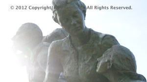 Artist: Sergio Comacchio Free-standing sculpture, bronze, 2000. Il Giardino, Vancouver